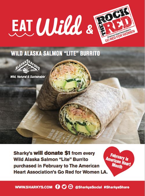 Eat Wild, Go Red, and Help Save Lives at Sharky's Woodfired Mexican Grill in February