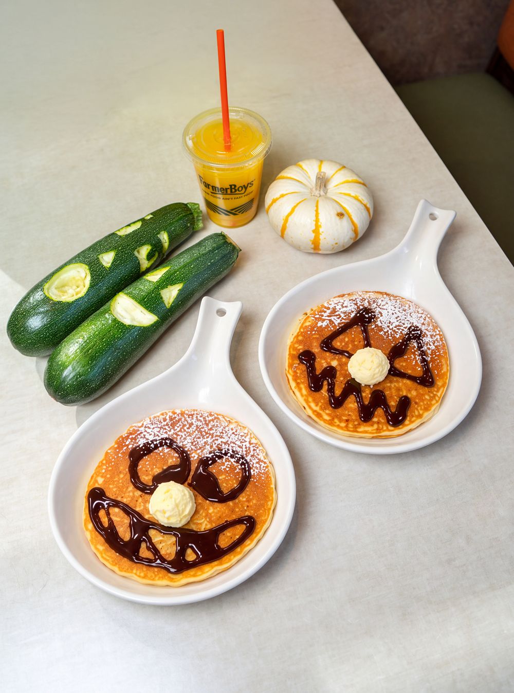 Farmer Boys Puts a Fresh Spin on Halloween With Free Giant Zucchini Carving and Halloween Hot Cakes Farmer Boys Puts a Fresh Spin on Halloween With Free Giant Zucchini Carving and Halloween Hot Cakes
